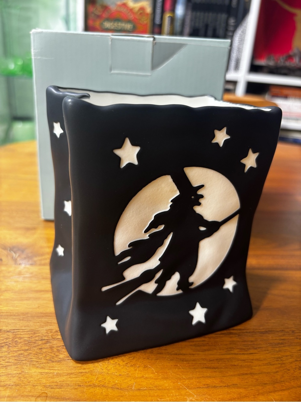 PartyLite Halloween P9775 ceramic Witch Votive Luminary Bag